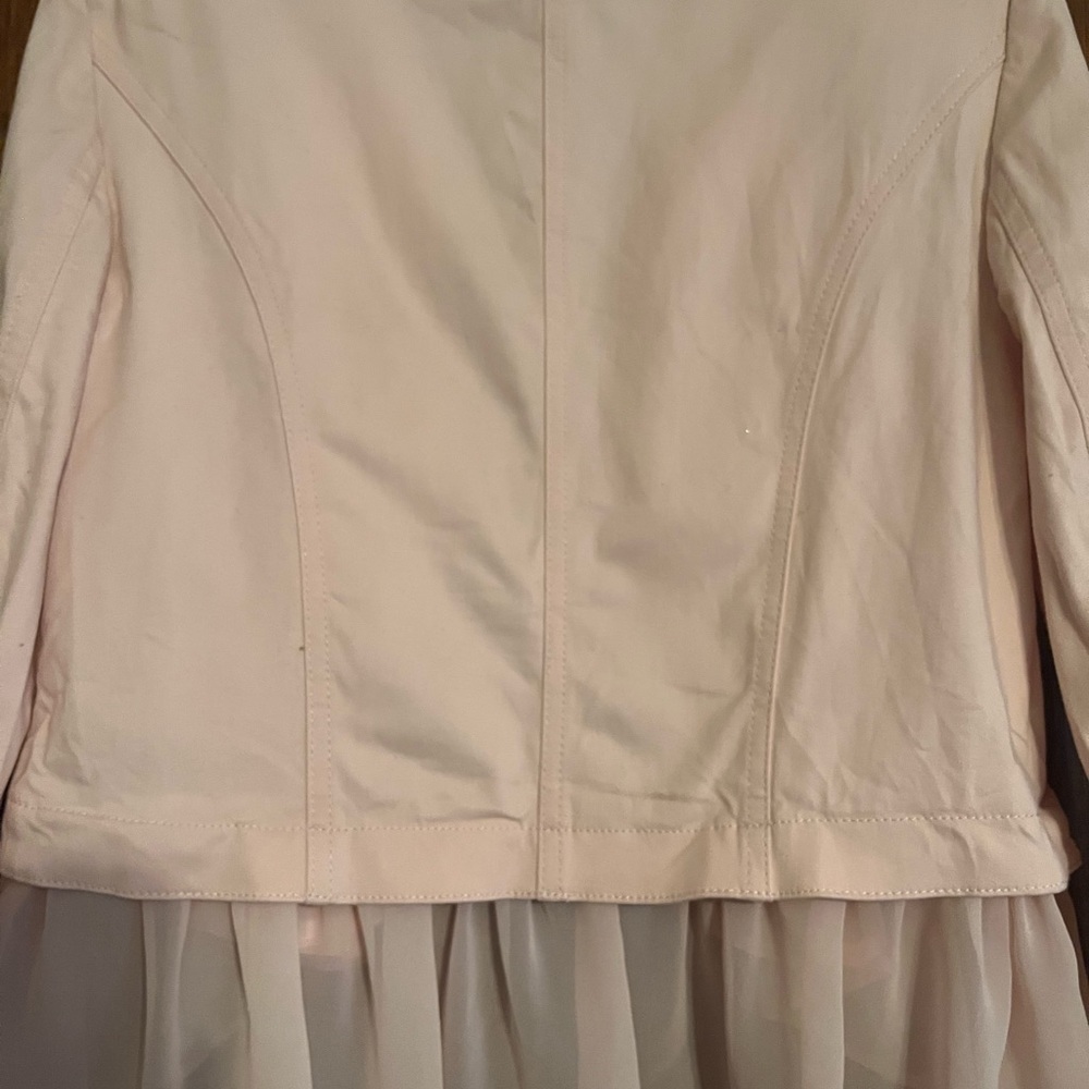 White House Black Market Light Pink Ruffled Blazer - Picture 4 of 7